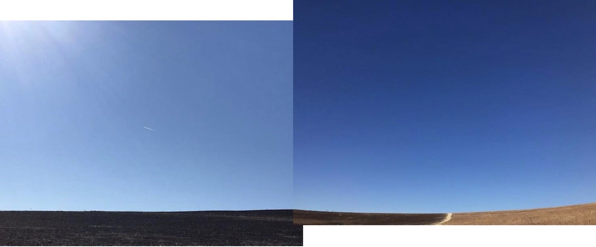 a prairie scene with a big sky